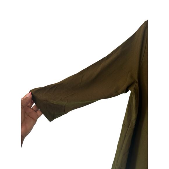 J. Jill Ponte Tunic Top Brown Basic 3/4 Sleeve Scoop Neck Basic Stretch Large - Picture 4 of 12